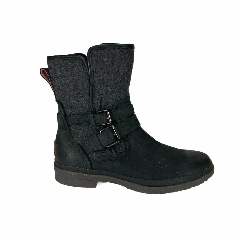 UGG Simmens Leather Wool Womens Boots Size 8